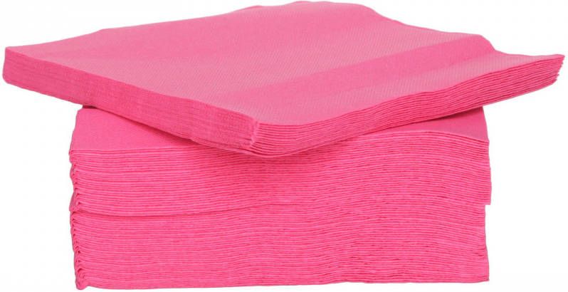 Cosy & Trendy 40x stuks luxe kwaliteit servetten fuchsia roze 38 x 38 cm Feestservetten