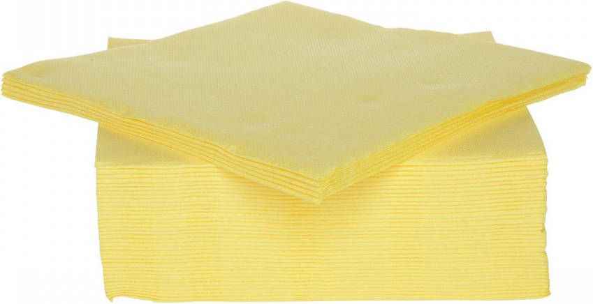 Cosy & Trendy 40x stuks luxe kwaliteit servetten geel 38 x 38 cm Feestservetten