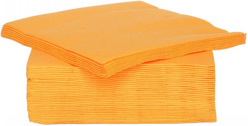Cosy & Trendy 40x stuks luxe kwaliteit servetten oranje 38 x 38 cm Feestservetten