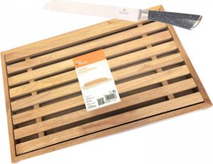 Shoppartners Brood Snijplank Met Kruimel Opvangbak 44 Cm Met Broodmes kartelmes Van 33 Cm Snijplanken