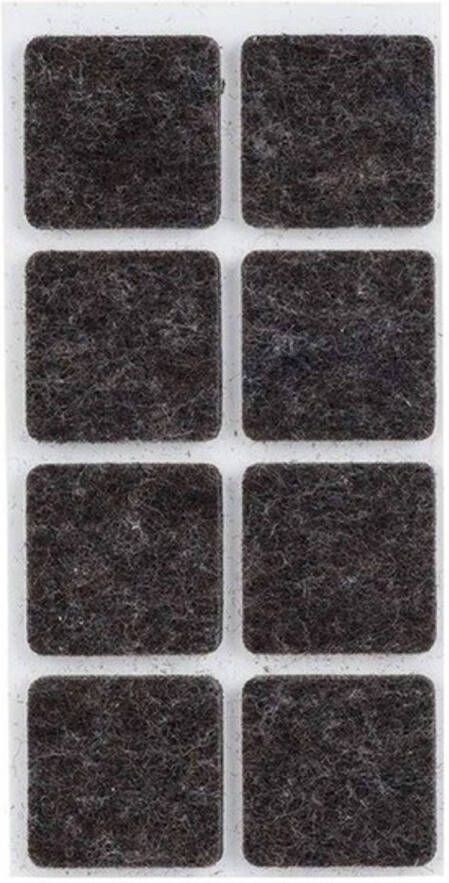 Cosy&Trendy 8x Zwarte vierkante meubelviltjes antislip noppen 2 5 cm Beschermviltjes Stoelviltjes Vloerbeschermers Meubelvilt Viltglijders