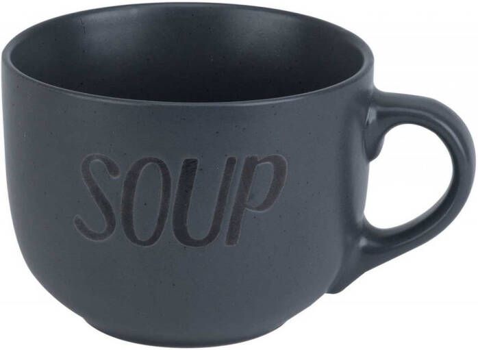 Cosy&Trendy Soepkom SOUP met oor Ø11xH8 5cm donker grijs