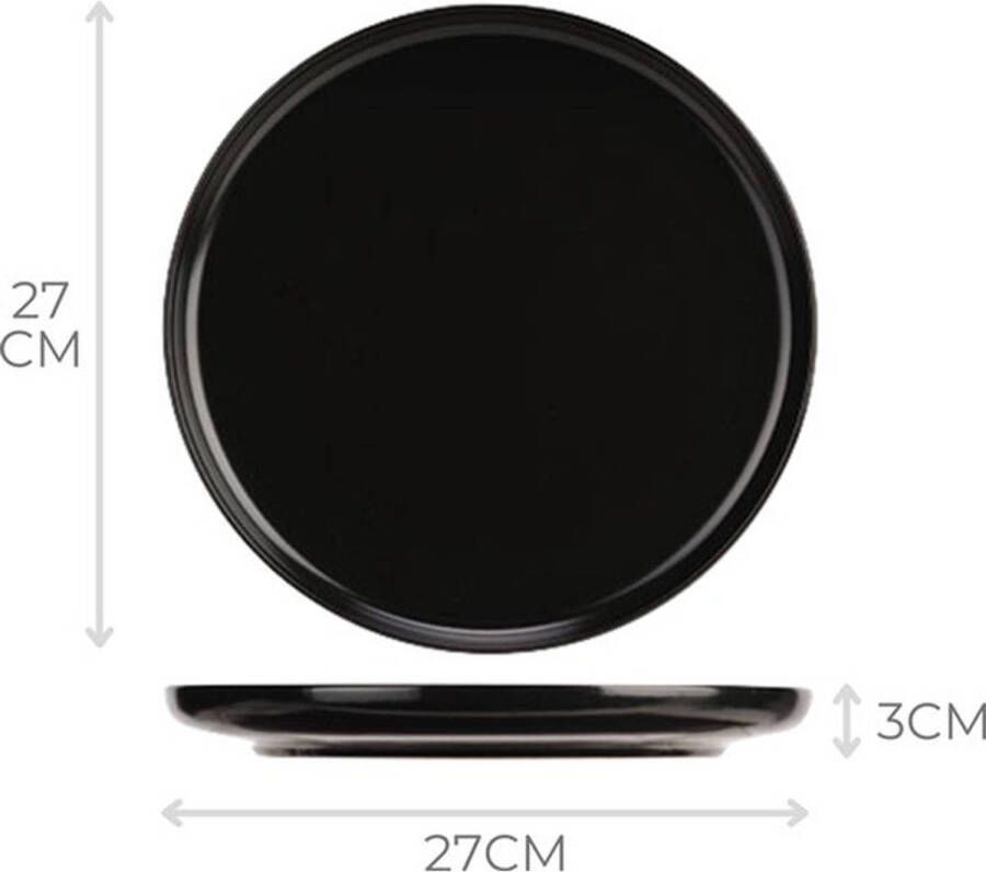 Cosy & Trendy Zwart Dinerbord Ø 27 cm Aardewerk Per Stuk