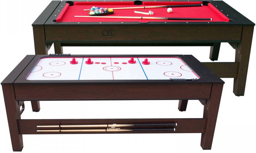 Cougar Reverso Pool & Airhockeytafel 6ft in zwart & rood 2-in-1 Pooltafel & Airhockey