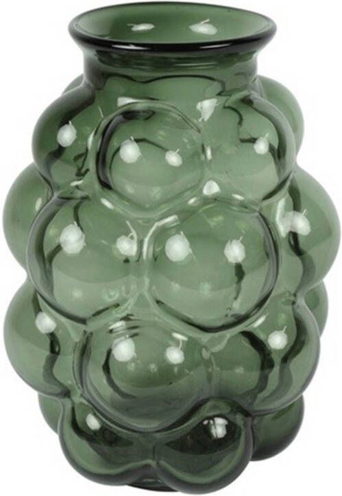 Countryfield Bloemenvaas Bubblegum Large transparant glas donkergroen D21 x H30 cm vaas Vazen