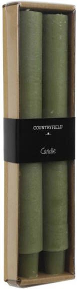 Countryfield Decostar Kaarsen 25 cm Groen Set van 2 stuks kaars