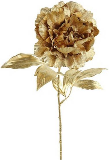 Countryfield kunsttak Pioenroos metallic goud H65 cm polyester Kunstbloemen