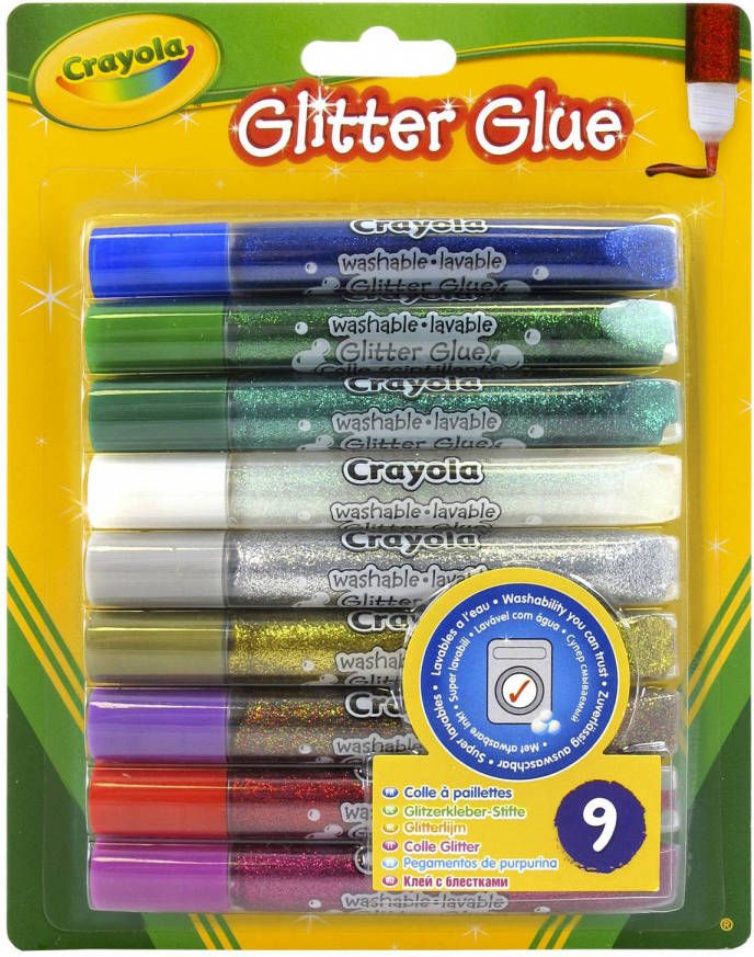 Crayola Glitterlijm 9 stuks Knutselset Papier