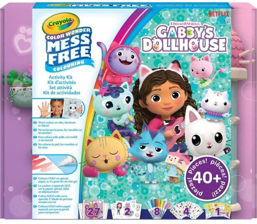 Crayola Kleuren Color Wonder Activiteitenpakket Gabby&apos;s poppenhuis Kleurrijke activiteitendoos! 3-jarigen