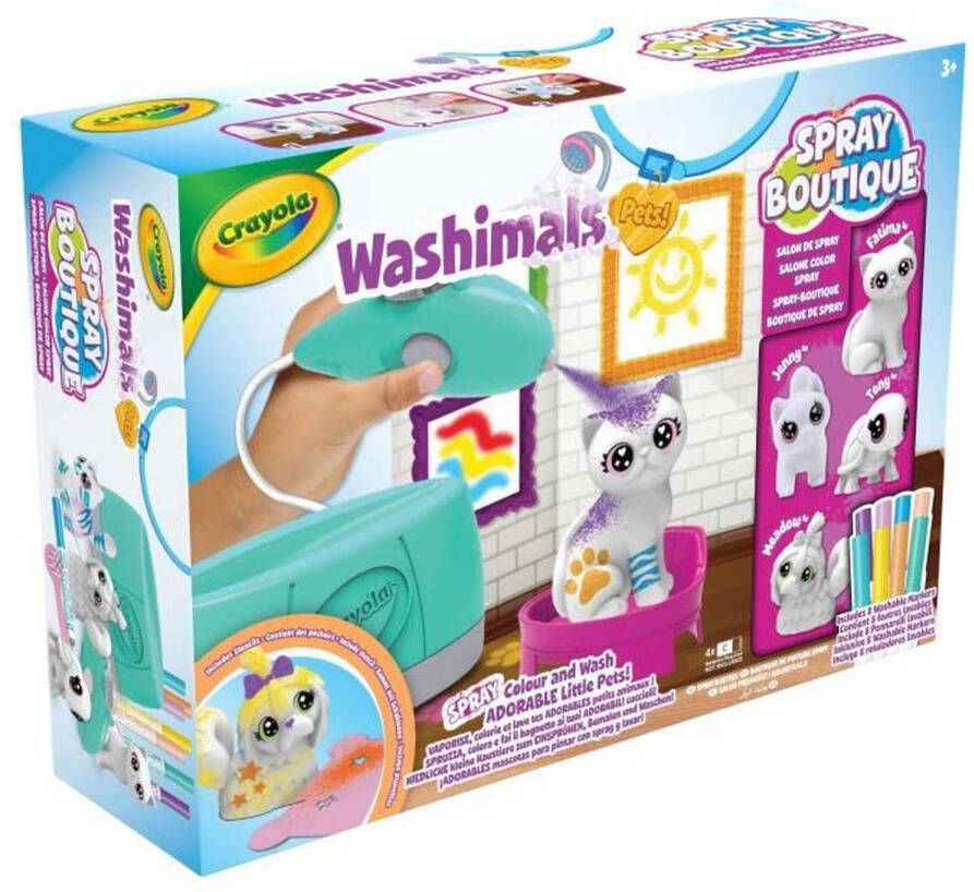 Crayola Kleuren Washimals Spray Boutique Spuit en kleur je dieren! 3-jarigen