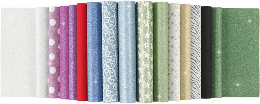 Creotime glitterpapier blok A4 210x297 mm 30 vellen