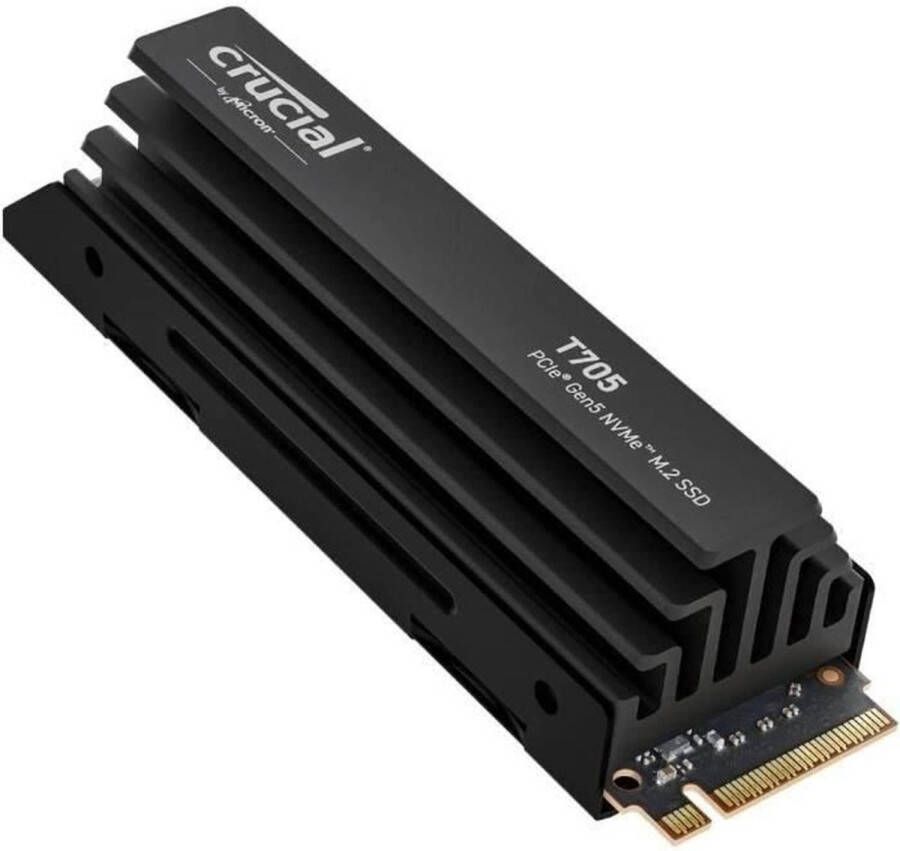 Crucial Interne gaming-SSD met premium koellichaam CRUCIAAL T705 SSD 4TB PCIe Gen5 NVMe M.2 (2024) CT4000T705SSD5