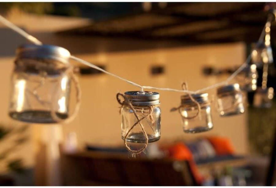 LUMI JARDIN LUMIJARDIN Zonneslinger buiten 10 glazen potten met LED-micro