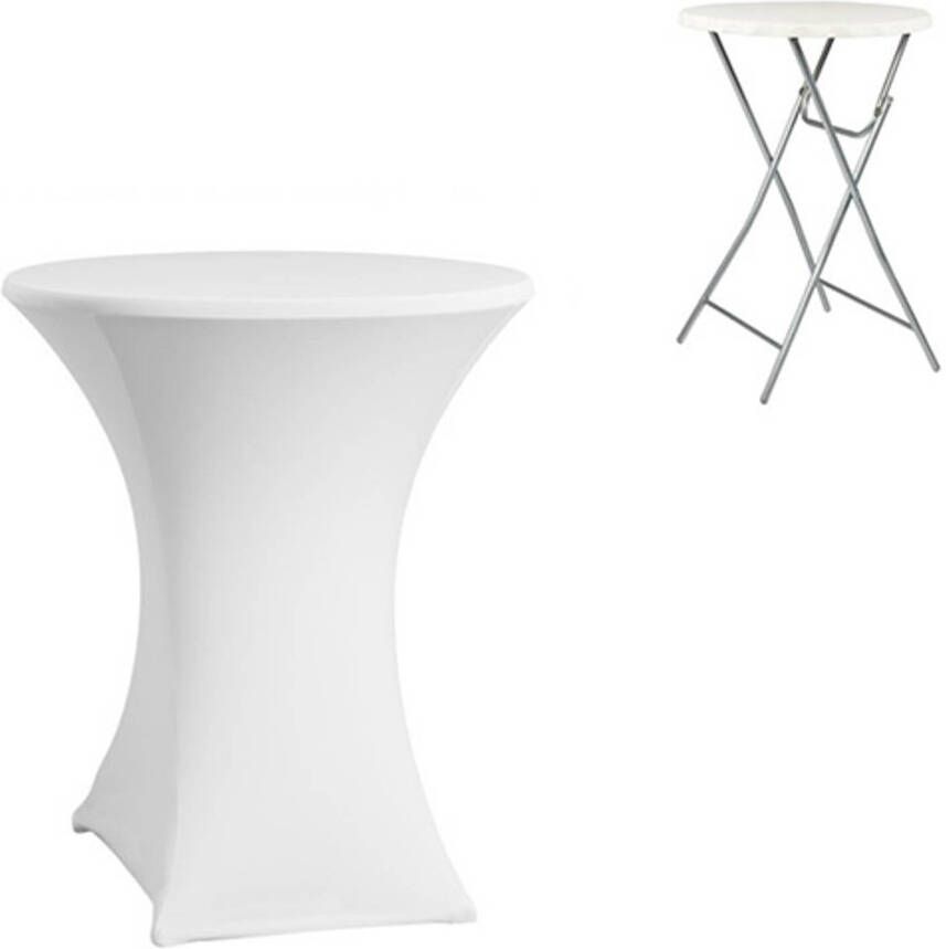 CUHOC Witte Statafelhoes Tuintafel Party Staand Tafelrok ∅80 X 110 Cm