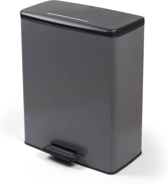 Curver Deco Bin Duo Prullenbak 26L+26L Afvalscheiding Rechthoekig lichtgrijs - Foto 5