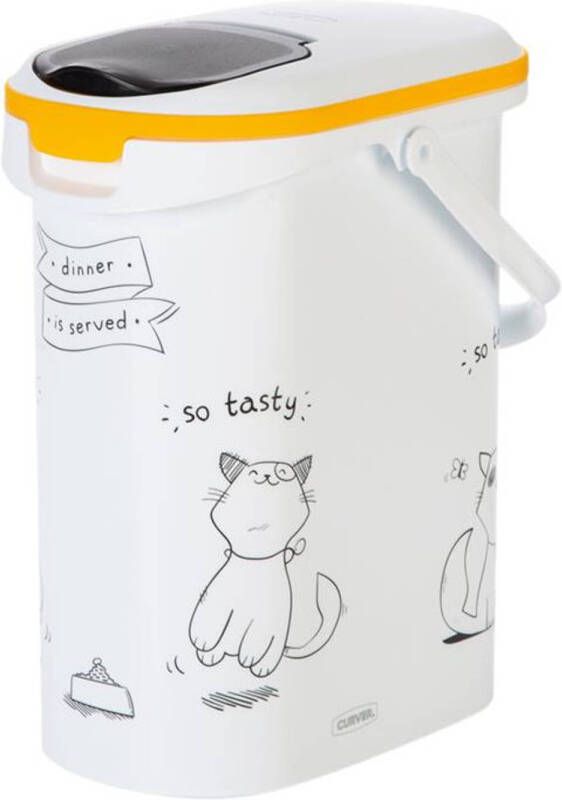 Curver Dis Kat Voercontainer 19x30x35 cm Wit 10 L