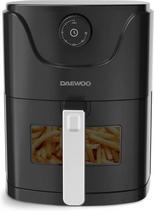 Daewoo DHFRYER2 Kleine Airfryer met Venster Compacte Heteluchtfriteuse Geschikt voor 1-2 personen 2.5 Liter Timer