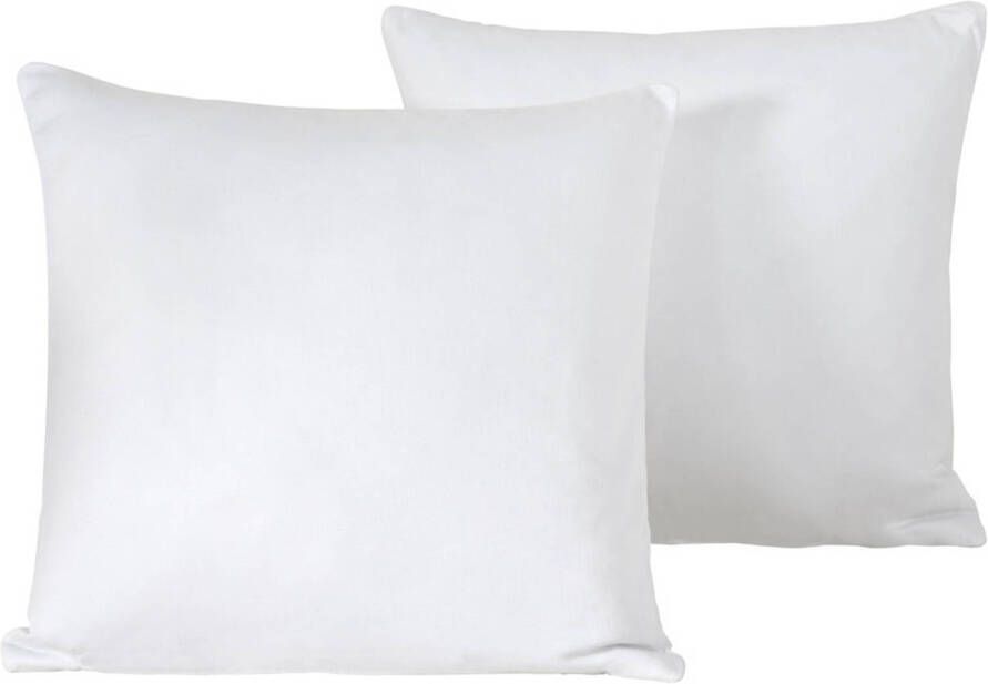 De Witte Lietaer Sierkussensloop Set Olivia White 40 x 40 cm Satijn Katoen