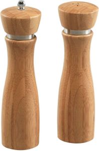 Decopatent 2-delige Set Pepermolen En Zoutstrooier Fsc Bamboe Hout Ø6 Hoogte