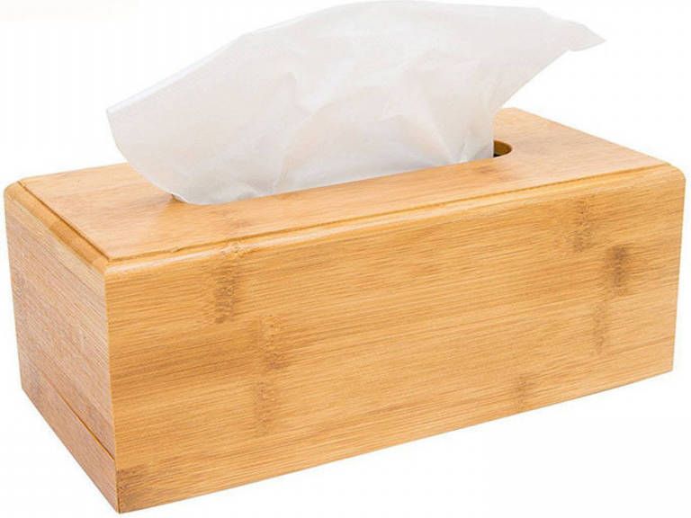 Decopatent Bamboe Tissue box Tissuehouder voor tissues Rechthoekige