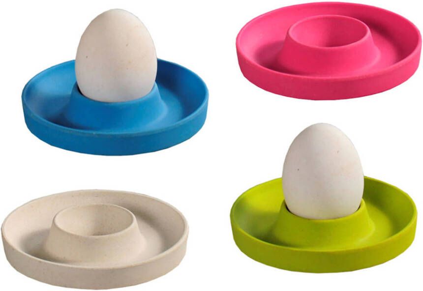 Kesper Eierdopjes set van 4 Stuks Met praktische rand voor neerleggen van de eierschaal Eierdoppen Set 4-Delig Egg cups Melamine plastic MIX KLEUREN