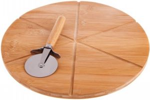 Decopatent Fsc Bamboe Pizzaplaat Met Gratis Pizzasnijder Pizza Snijden