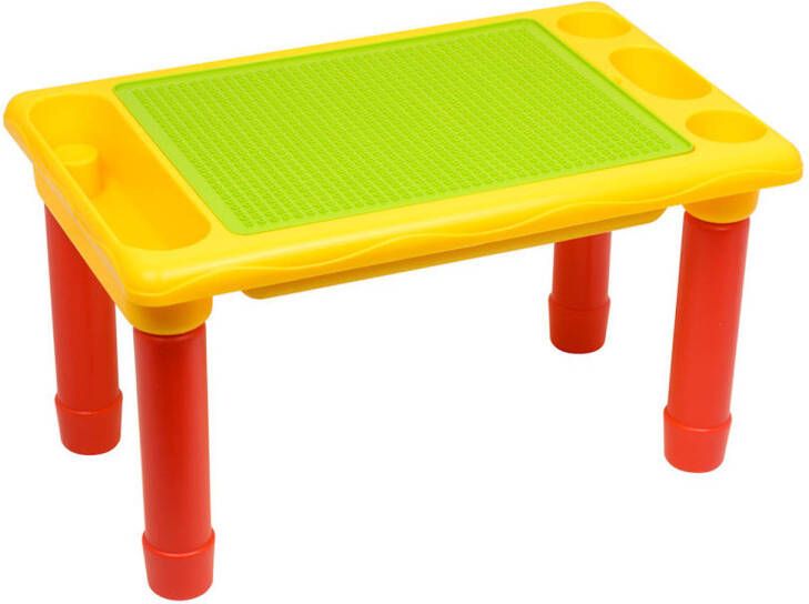 Merkloos Sans marque Decopatent Kindertafel Bouwtafel Speeltafel met bouwplaat (Voor Lego blokken) en vlakke kant 4 Vakken Met 310 Bouwstenen