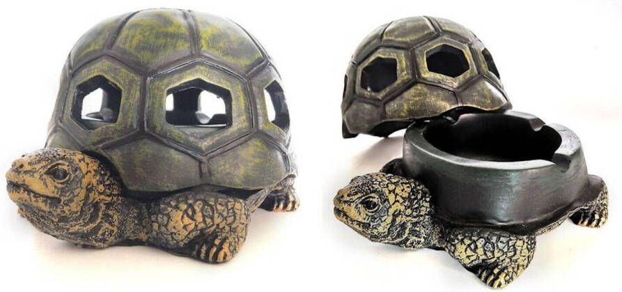 Decopatent Schildpad Tafel Asbak Met afneembaar schildpadden deksel