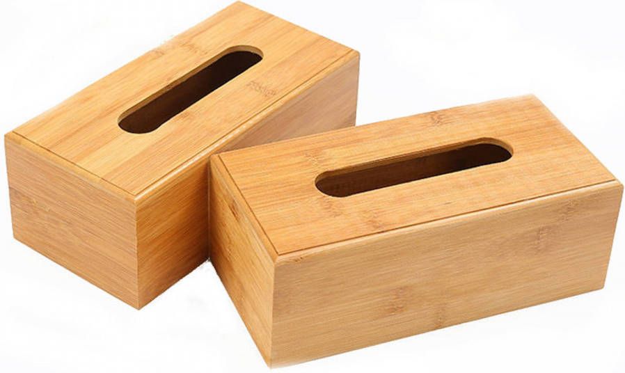 Decopatent Tissuedoos Bamboe Tissuebox voor tissues Tissue box houder voor