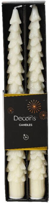 Decoris Dinerkaars wax d2.2h25 cm wolwit 2st kerst