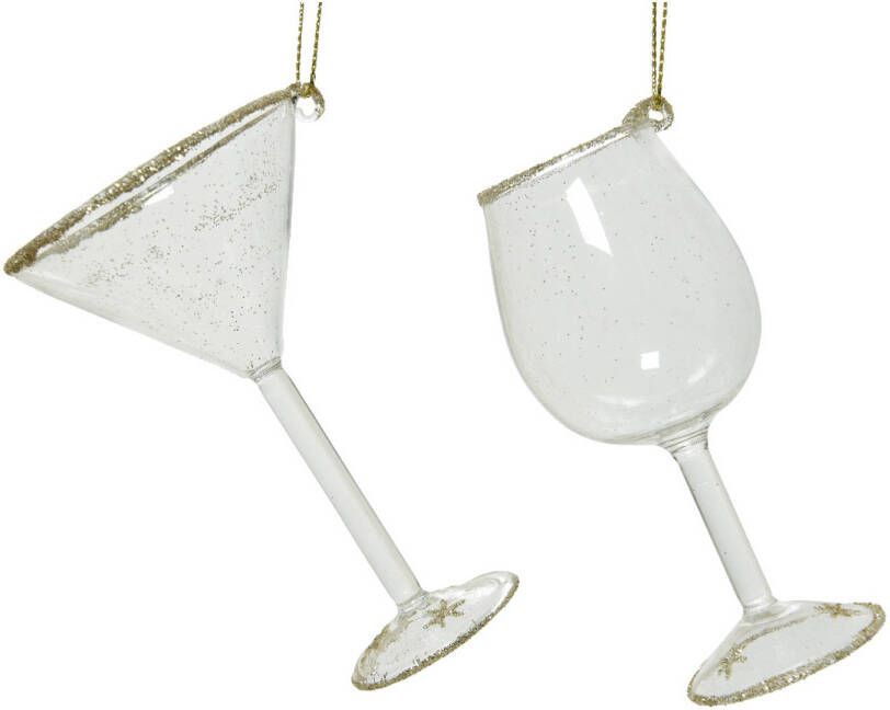 Decoris Drinkglas Glas Hang Helder goud A2