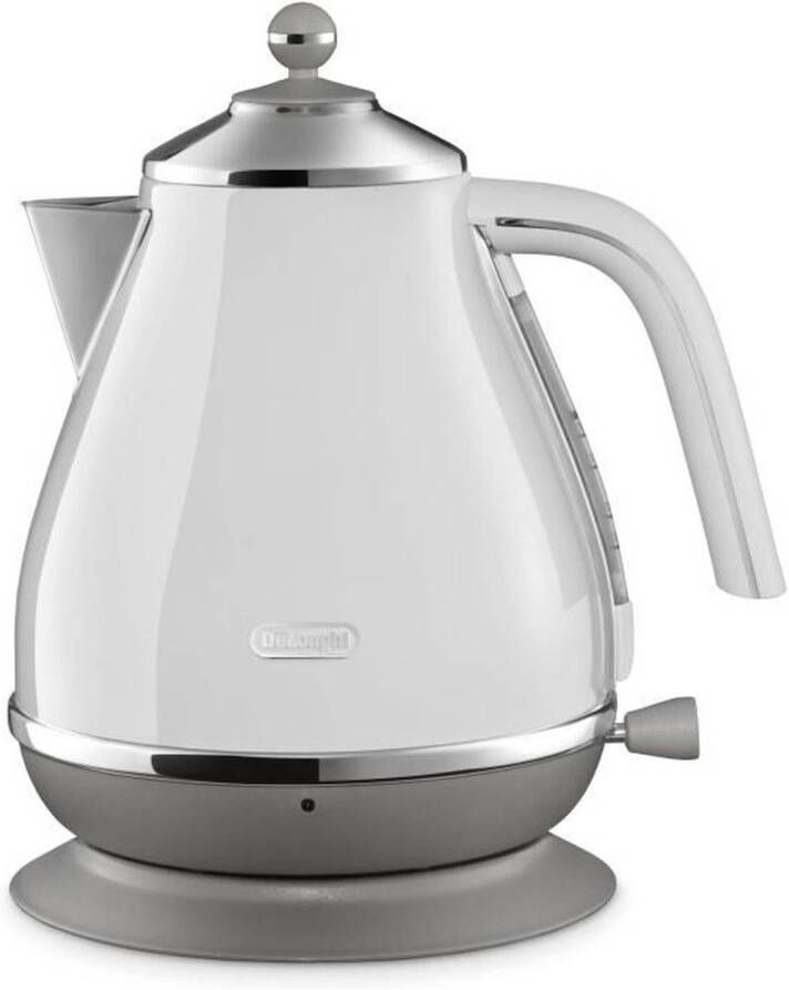 DeLonghi ICONA CAPITALS waterkoker 1 7L Roestvrij staal Afneembare en 360° draaibare voet Antikalkfilter Wit