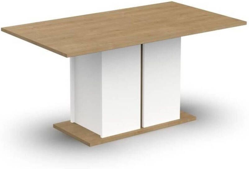 Demeyere ACCESS enkele eettafel 6 personen Hamilton eik en wit decor L 160 x D 78 x H 90 cm