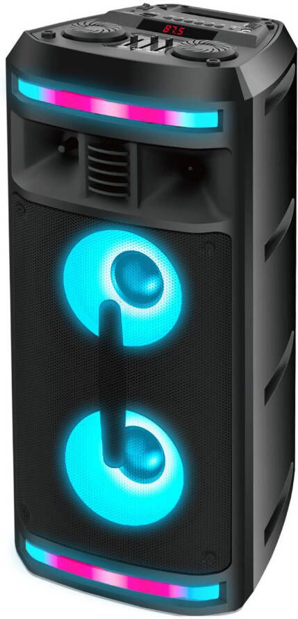 Denver Bluetooth Speaker Party Box Discolichten Incl. Afstandsbediening Microfoon Aansluiting BPS351NR Zwart