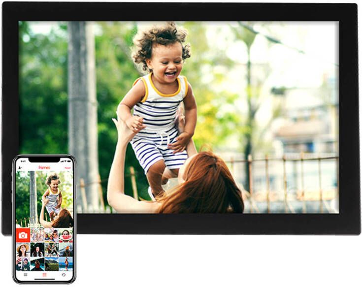 Denver Digitale Fotolijst 10.1 inch Glas Display Frameo App WiFi 16GB IPS Touchscreen- PFF1037B - Foto 2