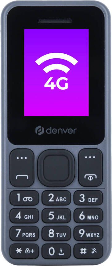 Denver Senioren Mobiele Telefoon 4G Grote Toetsen GSM Simlockvrij Bluetooth FAS1860L