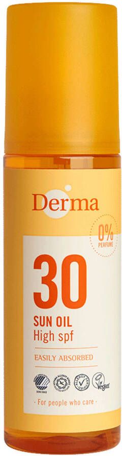 Derma Eco Sun SPF30 Zonnebrandolie Transparant AllergyCertified Waterbestendig Veganistisch