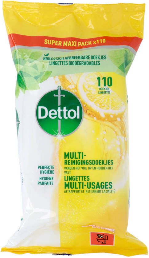 Dettol Power & Fresh Multi-Reinigingsdoekjes Citrus Maxi 110ST