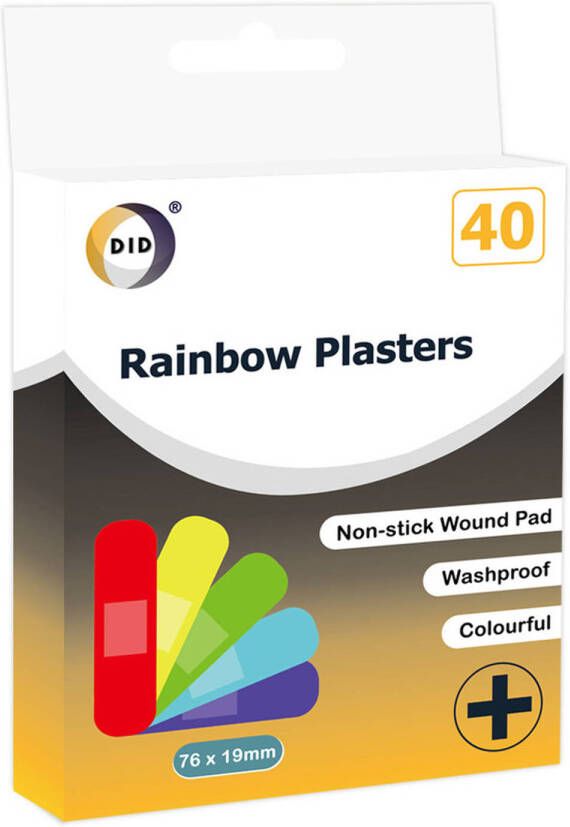 DID 40x Pleisters diverse regenboog kleuren Pleisters