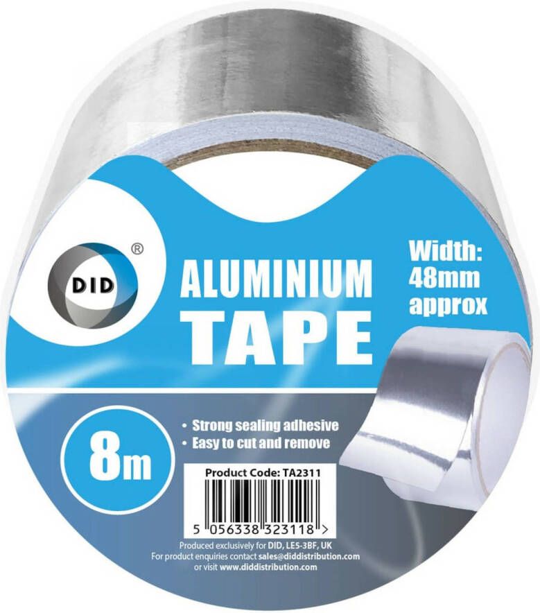 DID aluminiumtape reparatietape zilver 8 meter Tape (klussen)