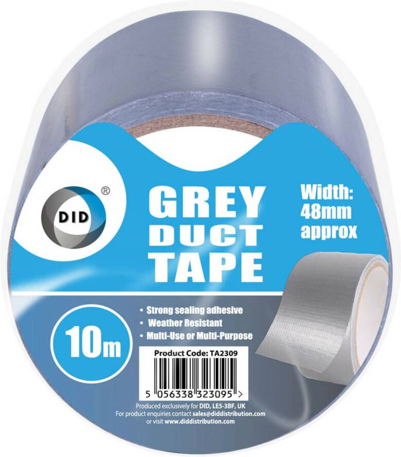 DID duct tape reparatietape grijs 10 meter x 48 mm Tape (klussen)