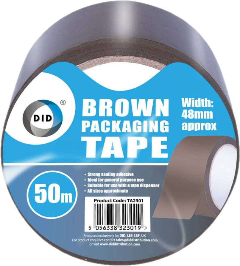DID verpakkingstape bruin 50 meter Tape (klussen)