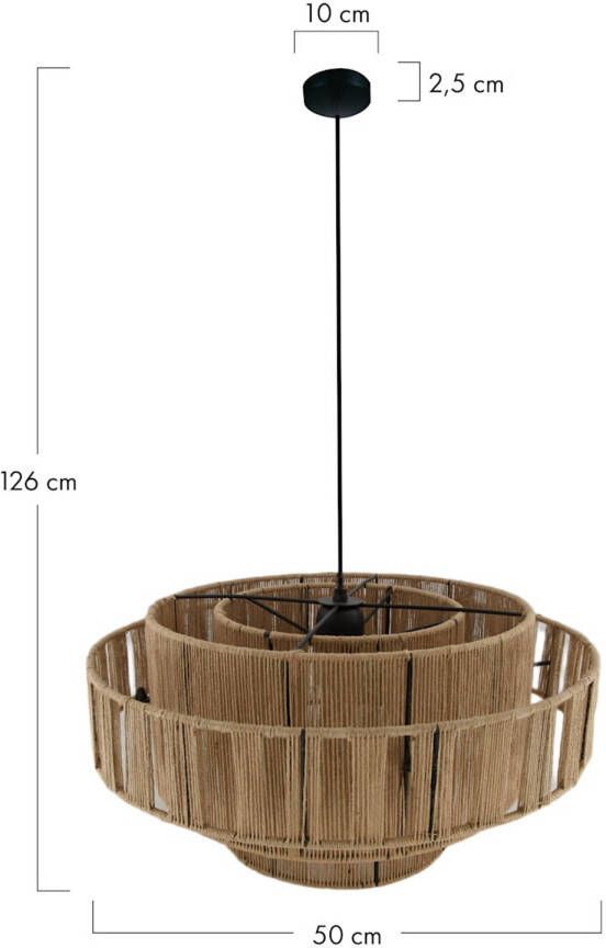 Dijk Natural Collections Dknc Hanglamp Droom Jute 50x50x26cm Bruin