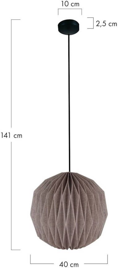 Dijk Natural Collections DKNC Hanglamp Edina 40x40x43cm Grijs