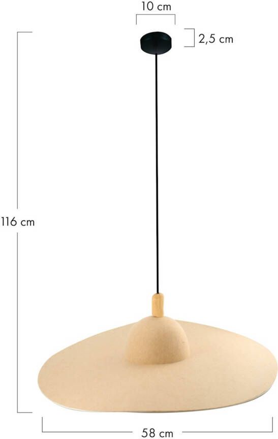 Dijk Natural Collections DKNC Hanglamp Ely 58x58x16cm Cream