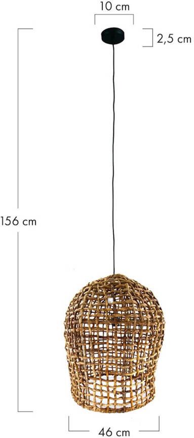 Dijk Natural Collections Dknc Hanglamp Hanoi Bananenblad 46x46x56cm Bruin