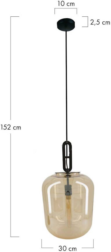 Dijk Natural Collections DKNC Hanglamp Edinburgh Glas 30x30x52cm Geel