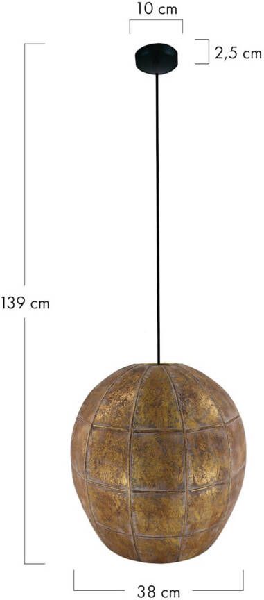 Dijk Natural Collections Dknc Hanglamp Luxor Metaal 38x38x39cm Goud