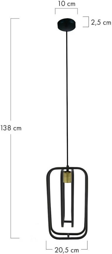 Dijk Natural Collections DKNC Hanglamp Trondheim Metaal 20.5x20.5x38cm Zwart