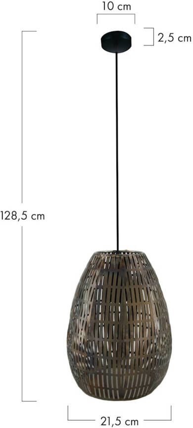 Dijk Natural Collections DKNC Hanglamp Pretoria Metaal 21.5x21.5x28.5cm Zwart